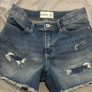 Abercrombie & Fitch Blue Distressed Jean Shorts